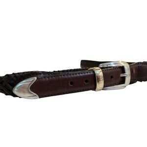 BRIGHTON Men's Brown Leather Reversible Belt
